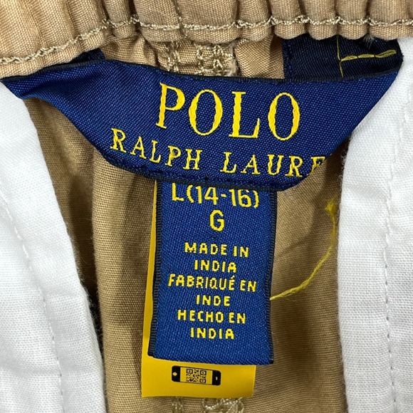 3/29 Polo Ralph Lauren Boys Khaki Chino Joggers Pants Elastic Waist Large 14/16 - Picture 4 of 9
